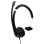 Auriculares V7 Deluxe Mono con cable 3,5 mm, cancelación de ruido, micrófono omnidireccional, oficina, negro y plata