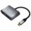 Aisens A109-0627 Adaptador USB-C a VGA/HDMI 15cm Gris