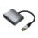 Adaptador USB-C a VGA/HDMI 4K Aisens 15cm Gris