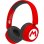 Casque Blade Super Mario Logo sans fil et filaire Bluetooth enfant, pliable, rouge et noir