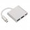 OcioDual USB-C auf USB 3.0/USB-C/HDMI Multiport-Adapterkabel Weiß