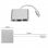 OcioDual USB-C auf USB 3.0/USB-C/HDMI Multiport-Adapterkabel Weiß
