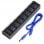 OcioDual 7 porte USB HUB 3.0 Nero con interruttore