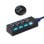 OcioDual HUB USB de 4 Puertos 3.0 Negro con Interruptor