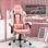 Vinsetto Silla Gaming Ergonómica con Altura Ajustable Rosa