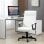 Vinsetto Silla de Oficina Giratoria Altura Ajustable Crema