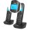 Telefono Fisso Senza Fili Pack Duo SPC Air Pro Nero Display Retroilluminato