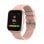 Denver SW-164 Bluetooth 38mm IPS Boîtier Rose Bracelet Noir Taille Unique IP68 SpO2 Pulsomètre