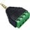Goobay Connecteur Jack 3,5 mm TRRS Borne à Vis 4 Broches Mâle Noir