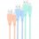 Nanocable Pack 3 Mesh-Kabel USB 2.0 auf Lightning Stecker/Stecker 1 m Rosa/Blau/Grün