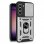 Fantastica custodia rigida in argento con anello rigido per Samsung S916 Galaxy S23 Plus
