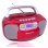 Radio CD Portatile Roadstar RCR-4635UMP/RD 3,6W RMS USB AUX Cassette Display LCD Rosso