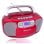 Draagbare CD Radio Roadstar RCR-4635UMP/RD 3,6W RMS USB AUX Cassette FM LCD Rood