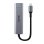 Lindy Hub USB 3.2 Gen 2 aluminio gris 4 puertos 10 Gbps con Ethernet tipo C y A