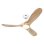 CasaFan Eco Genuino-L 122 MW-NT Deckenventilator mit Licht und Fernbedienung, 17 W, 122 cm, Holz/Weiß