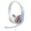 Auriculares Gembird MHS-03-WTRD con cable jack 3,5 mm, micrófono boom, para llamadas y música, rojo y blanco