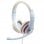 Gembird MHS-03-WTRD Auriculares Estéreo con Micrófono Blanco con Aro Rojo