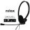 Auriculares Nilox con cable Jack 3.5 mm, micrófono ajustable, uso oficina, color negro