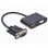 Gembird A-VGA-HDMI-02 Adapterkabel (VGA-Stecker auf HDMI/VGA-Buchse), 0,15 m, Schwarz