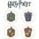 Noble Collection Harry Potter Fünf Hogwarts-Häuser-Anstecknadeln in Vitrine