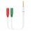 Pccom Essential Jack Audio da 3,5 mm Maschio a 4 Pin a 2x Jack Audio da 3,5 mm Femmina a 3 Pin Cavo Adattatore