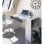 Home Heavenly Club Mesa de Escritorio Reversible con Cajón y Estantería 101x73x50cm Blanca/Gris
