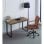 Home Heavenly Darek Mesa de Estudio Estilo Nórdico Industrial 120x73x60cm Roble/Negro