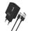 Cool Kit 2-in-1-Universal-Netzwerk-Ladegerät, Schnellladung + USB-C 3-Ampere-Ladekabel, Schwarz