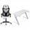 Newskill Eros Silla Gaming con Malla Ergonómica Blanca + Belenor Mesa Gaming Blanca