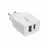 Cooles Universal-Netzwerkladegerät, Eingang 2 x USB 2,4 A, Weiß
