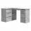Vidaxl bureau d'angle en contreplaqué gris béton 145x100x76 Cm