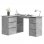 Vidaxl bureau d'angle en contreplaqué gris béton 145x100x76 Cm