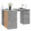 Vidaxl bureau d'angle en contreplaqué gris béton 145x100x76 Cm