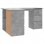 Vidaxl bureau d'angle en contreplaqué gris béton 145x100x76 Cm