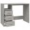 Vidaxl bureau avec tiroirs contreplaqué gris béton 102x50x76 Cm