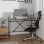 Vidaxl bureau en fer contreplaqué Sonoma gris 100x50x75 Cm
