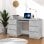 Bureau Vidaxl contreplaqué gris 140x50x77 Cm