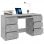 Bureau Vidaxl contreplaqué gris 140x50x77 Cm
