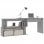Vidaxl bureau d'angle en contreplaqué gris béton 200x50x76 Cm