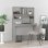 Vidaxl Bureau étagère en contreplaqué gris béton 102x45x148cm