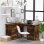 Bureau d'angle contreplaqué de chêne fumé Vidaxl 145x100x76cm