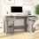 Bureau Vidaxl avec armoire latérale contreplaqué Sonoma gris