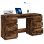 Vidaxl Bureau Contreplaqué Chêne Fumé 140x50x77 Cm