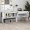 Vidaxl bureau d'angle en contreplaqué blanc brillant 200x50x76 Cm