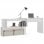 Vidaxl bureau d'angle en contreplaqué blanc brillant 200x50x76 Cm