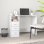 Vidaxl Escritorio Con Cajones Contrachapada Blanco Brillo 102x50x76cm