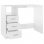Vidaxl Escritorio Con Cajones Contrachapada Blanco Brillo 102x50x76cm