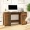 Bureau Vidaxl avec armoire latérale contreplaqué de chêne fumé