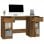 Bureau Vidaxl avec armoire latérale contreplaqué de chêne fumé