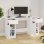 Bureau Vidaxl avec armoire latérale contreplaqué blanc